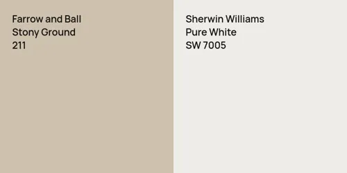 211 Stony Ground vs SW 7005 Pure White