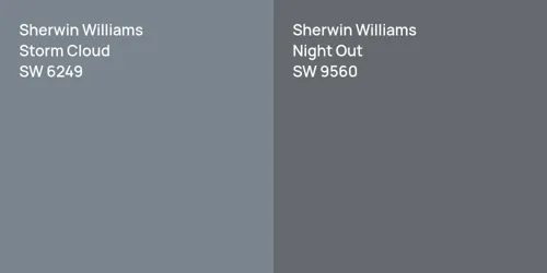 SW 6249 Storm Cloud vs SW 9560 Night Out