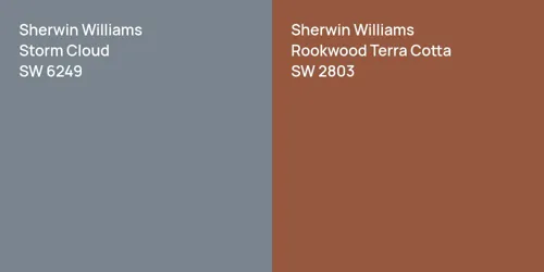 SW 6249 Storm Cloud vs SW 2803 Rookwood Terra Cotta