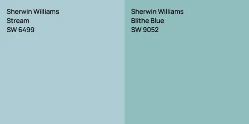 SW 6499 Stream vs SW 9052 Blithe Blue