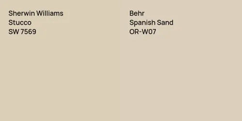 SW 7569 Stucco vs OR-W07 Spanish Sand