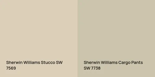 SW 7569 Stucco vs SW 7738 Cargo Pants