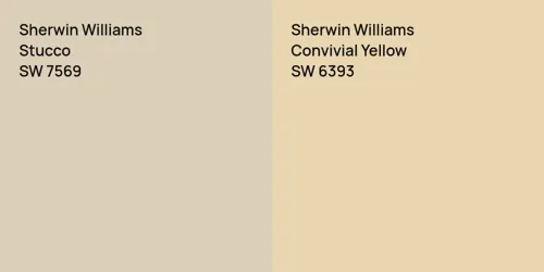 SW 7569 Stucco vs SW 6393 Convivial Yellow