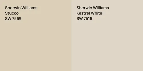 SW 7569 Stucco vs SW 7516 Kestrel White