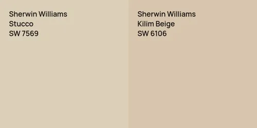 SW 7569 Stucco vs SW 6106 Kilim Beige