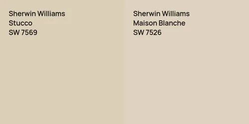 SW 7569 Stucco vs SW 7526 Maison Blanche