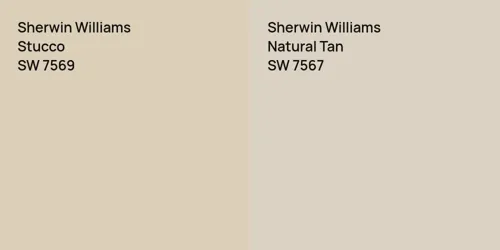 SW 7569 Stucco vs SW 7567 Natural Tan