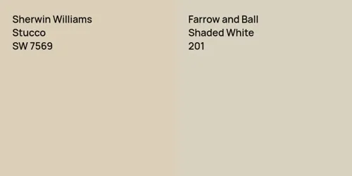 SW 7569 Stucco vs 201 Shaded White