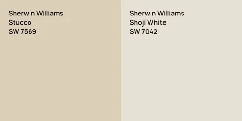 SW 7569 Stucco vs SW 7042 Shoji White