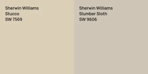 SW 7569 Stucco vs SW 9606 Slumber Sloth