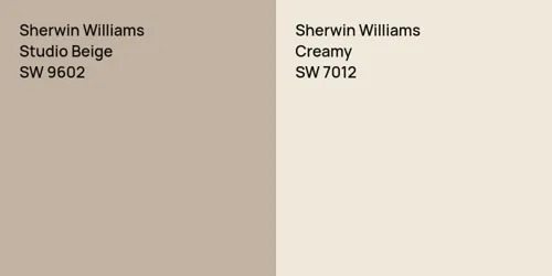 SW 9602 Studio Beige vs SW 7012 Creamy