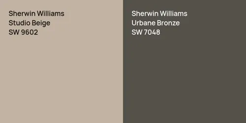 SW 9602 Studio Beige vs SW 7048 Urbane Bronze