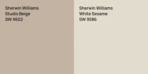 SW 9602 Studio Beige vs SW 9586 White Sesame