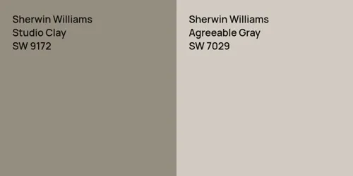 SW 9172 Studio Clay vs SW 7029 Agreeable Gray