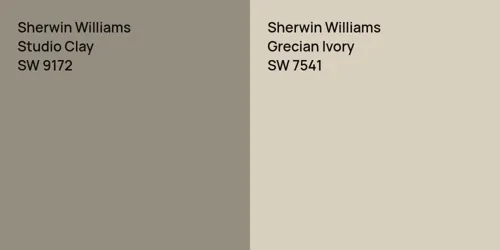 SW 9172 Studio Clay vs SW 7541 Grecian Ivory