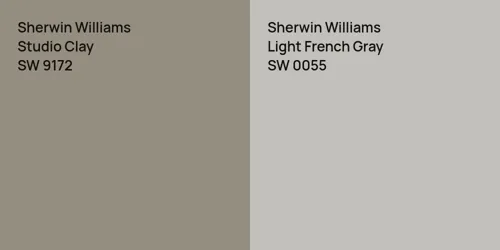 SW 9172 Studio Clay vs SW 0055 Light French Gray