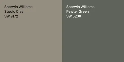 SW 9172 Studio Clay vs SW 6208 Pewter Green