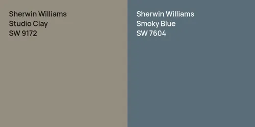 SW 9172 Studio Clay vs SW 7604 Smoky Blue