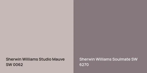 SW 0062 Studio Mauve vs SW 6270 Soulmate