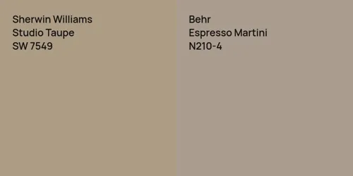 SW 7549 Studio Taupe vs N210-4 Espresso Martini