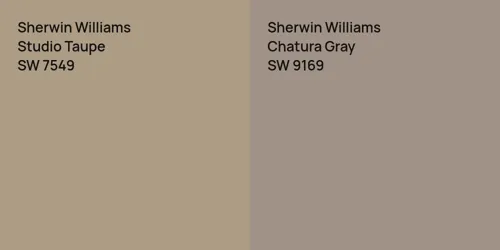 SW 7549 Studio Taupe vs SW 9169 Chatura Gray