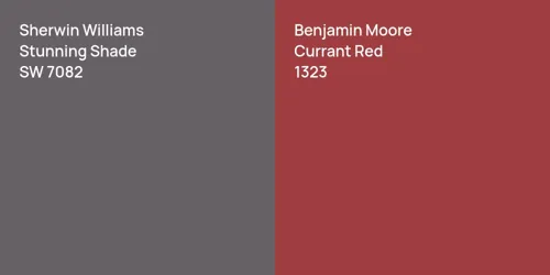 SW 7082 Stunning Shade vs 1323 Currant Red