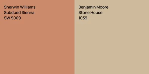 SW 9009 Subdued Sienna vs 1039 Stone House