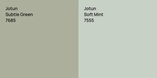 7685 Subtle Green vs 7555 Soft Mint