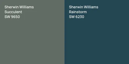 SW 9650 Succulent vs SW 6230 Rainstorm