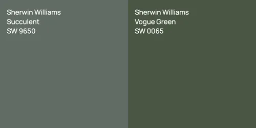 SW 9650 Succulent vs SW 0065 Vogue Green