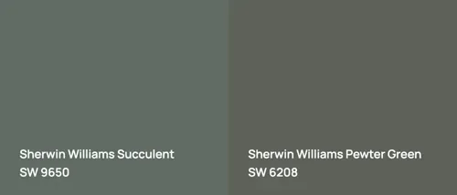 SW 9650 Succulent vs SW 6208 Pewter Green