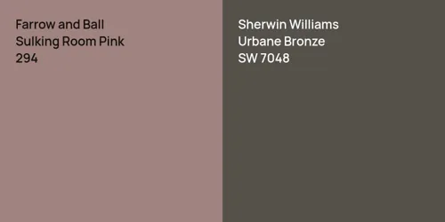 294 Sulking Room Pink vs SW 7048 Urbane Bronze