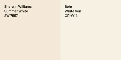 SW 7557 Summer White vs OR-W14 White Veil