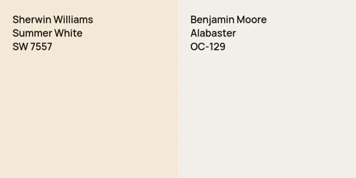 SW 7557 Summer White vs OC-129 Alabaster