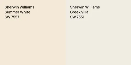 SW 7557 Summer White vs SW 7551 Greek Villa