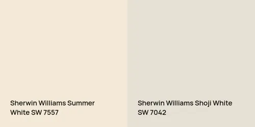 SW 7557 Summer White vs SW 7042 Shoji White