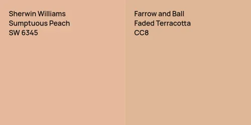 SW 6345 Sumptuous Peach vs CC8 Faded Terracotta