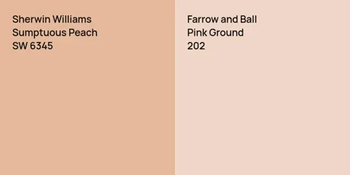 SW 6345 Sumptuous Peach vs 202 Pink Ground