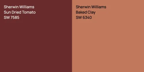 SW 7585 Sun Dried Tomato vs SW 6340 Baked Clay