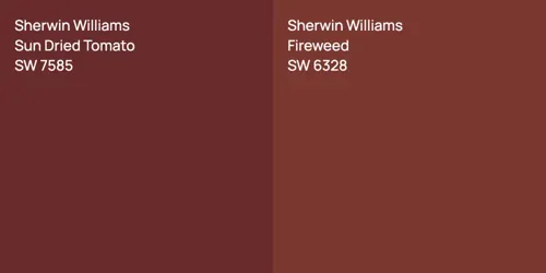 SW 7585 Sun Dried Tomato vs SW 6328 Fireweed