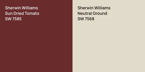 SW 7585 Sun Dried Tomato vs SW 7568 Neutral Ground