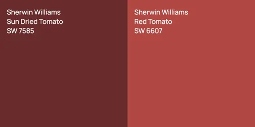 SW 7585 Sun Dried Tomato vs SW 6607 Red Tomato