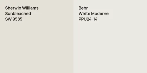 SW 9585 Sunbleached vs PPU24-14 White Moderne