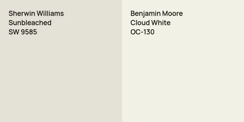 SW 9585 Sunbleached vs OC-130 Cloud White