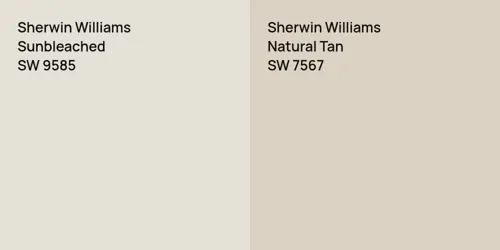 SW 9585 Sunbleached vs SW 7567 Natural Tan