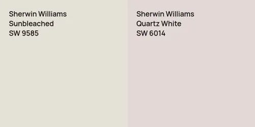 SW 9585 Sunbleached vs SW 6014 Quartz White