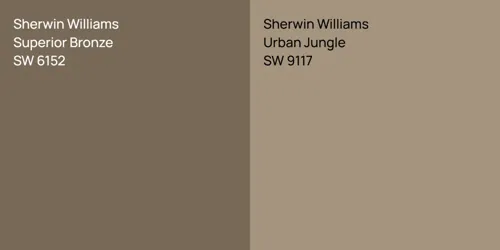 SW 6152 Superior Bronze vs SW 9117 Urban Jungle