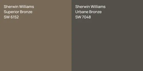 SW 6152 Superior Bronze vs SW 7048 Urbane Bronze