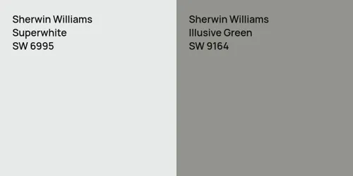 SW 6995 Superwhite vs SW 9164 Illusive Green