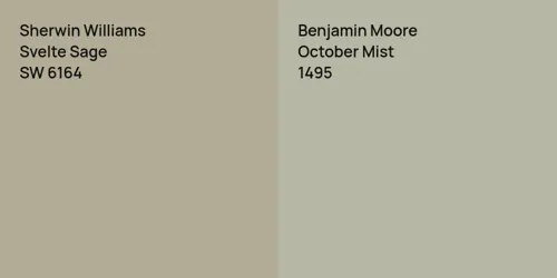 SW 6164 Svelte Sage vs 1495 October Mist